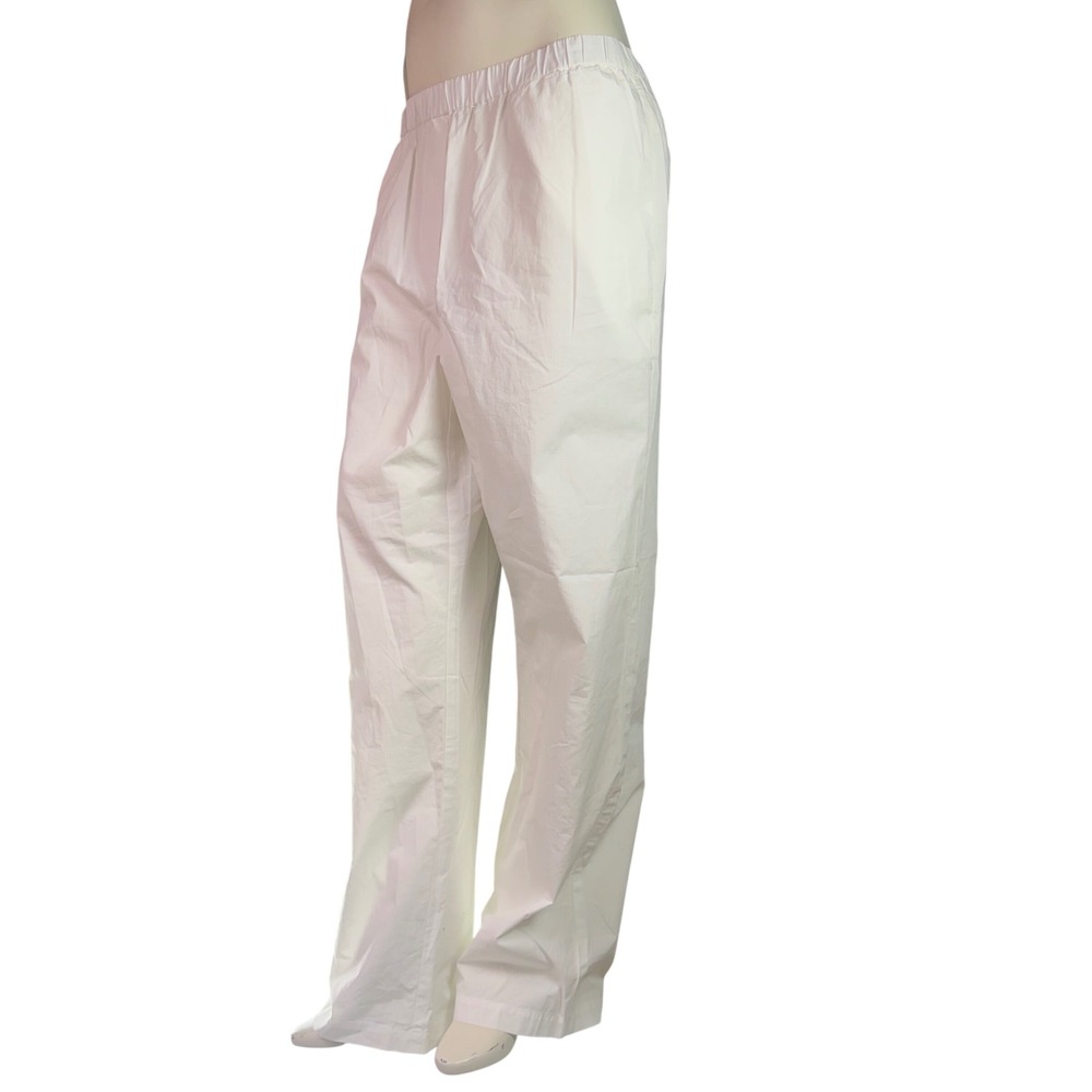 Wilfred Aritzia Boardwalk Pants White Cotton Poplin Relaxed Beach Summer L - Picture 2 of 6